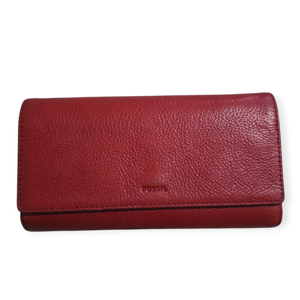 Fossil Women's Red Leather Wallet